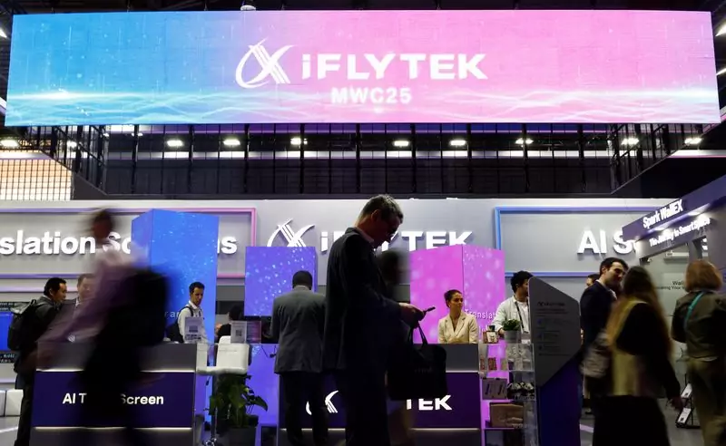 Chinese AI Firm iFlyTek Eyes European Expansion Amid Rising US Trade Tensions iFlyTek company sign at Appliance and Electronics World Expo in Shanghai
