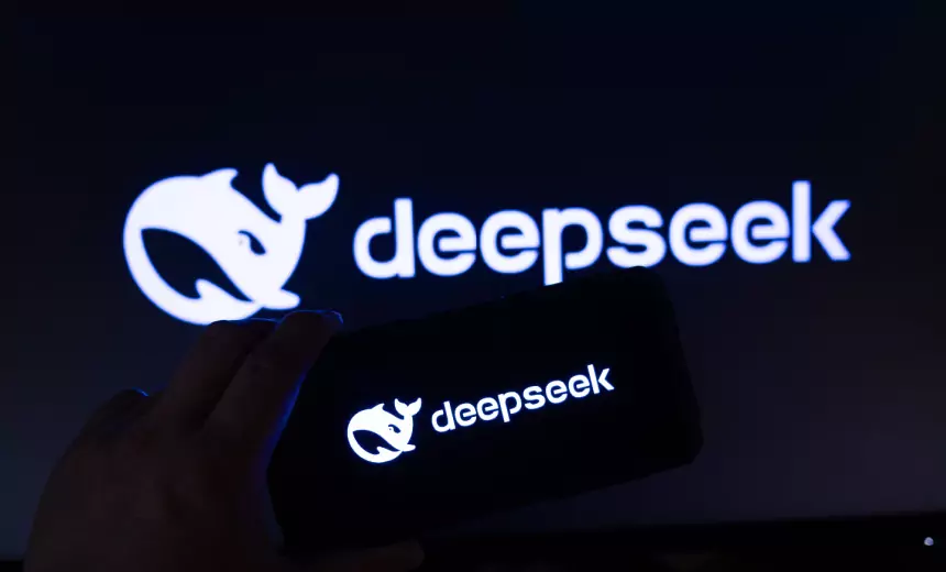 Russia and China Strengthen AI Collaboration as DeepSeek Disrupts the Market Sberbank headquarters in Moscow with AI-themed digital overlay