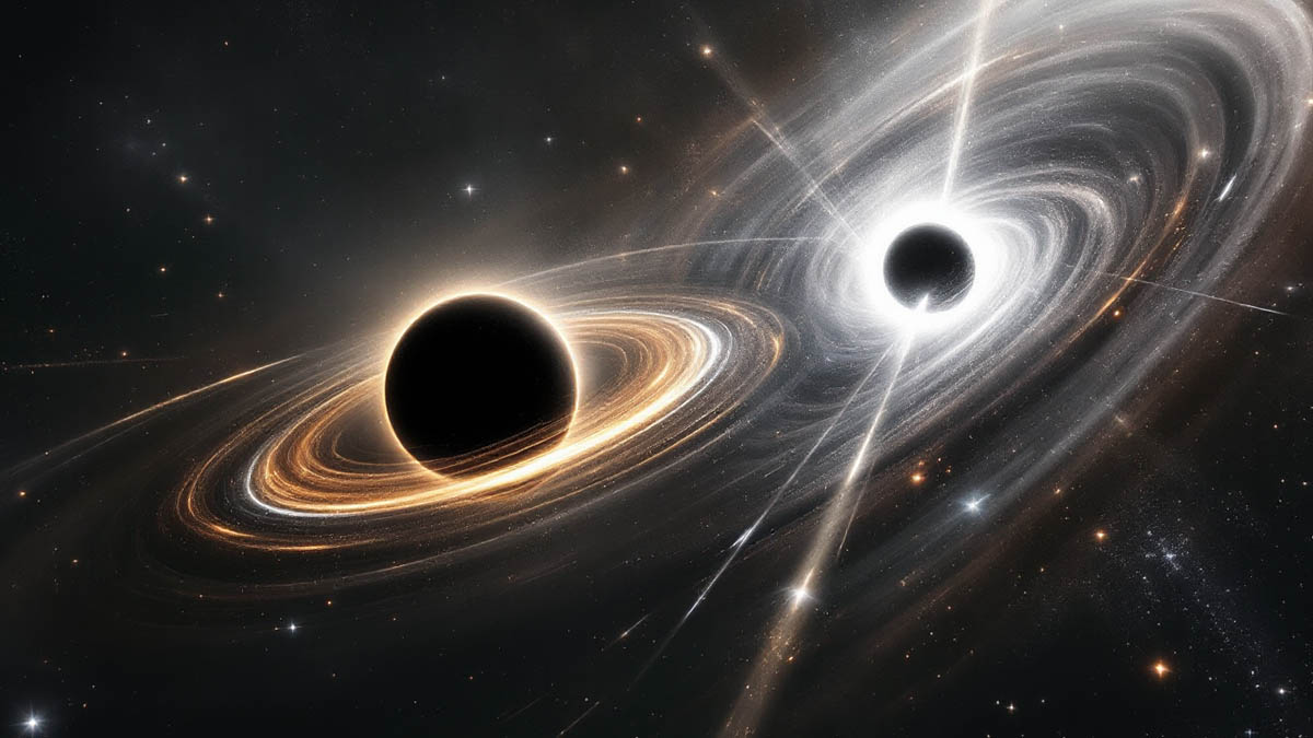 Astronomers Capture the First-Ever Image of Two Orbiting Black Holes in a Cosmic Dance